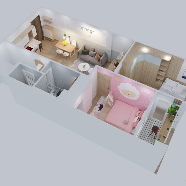 Thiết kế - thi công căn hộ Gia Phú